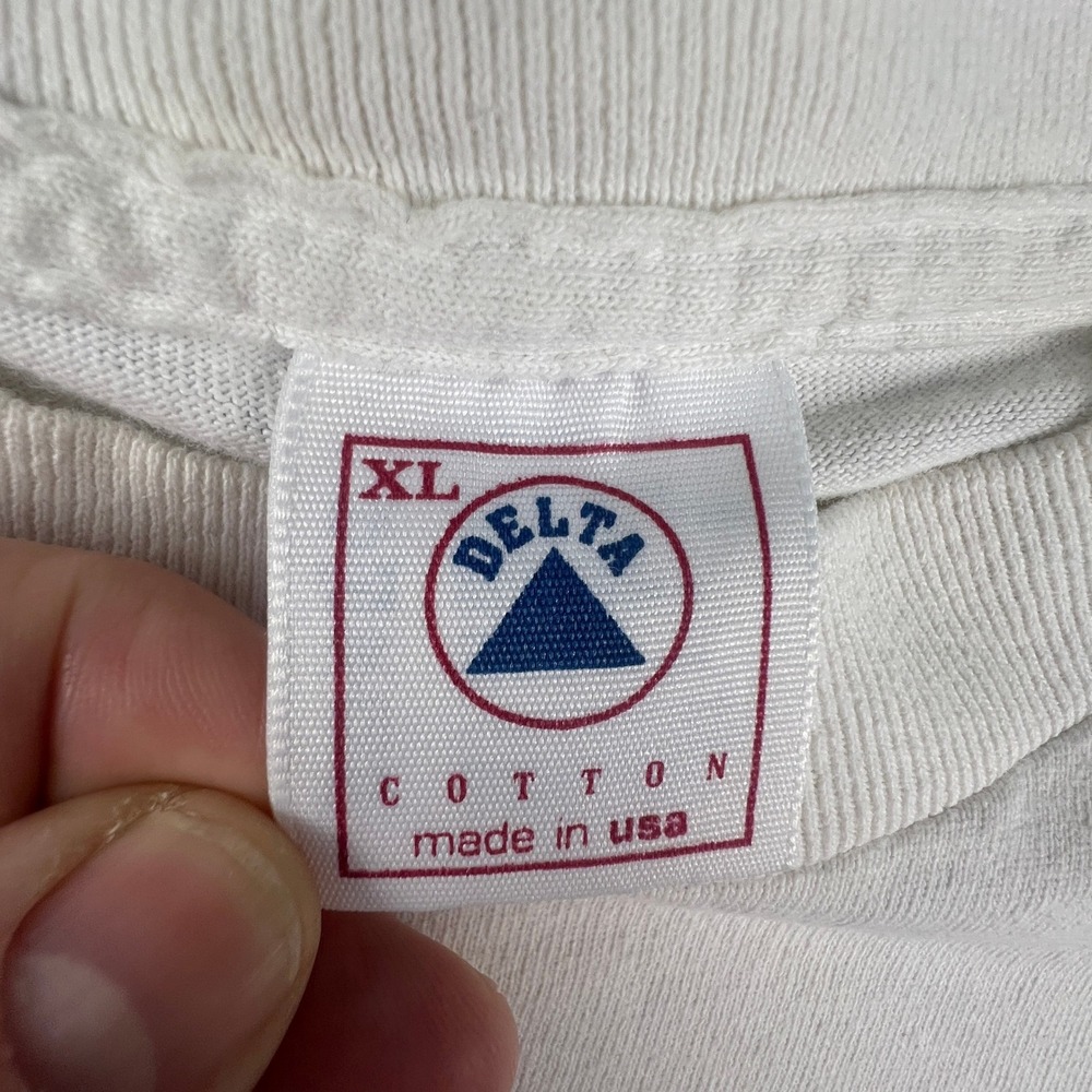 Vintage 1993 T-Shirt Mens XL Kid-mit-ment White Graham Webb USA Made Delta Tee - Picture 3 of 13